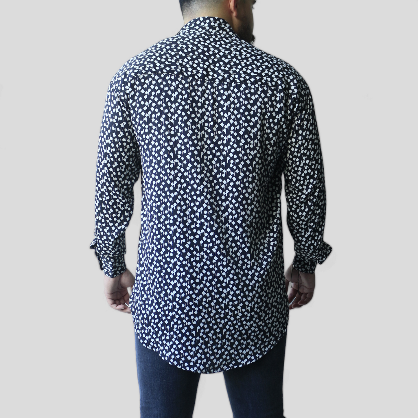 Camisa Manga Larga White Dots