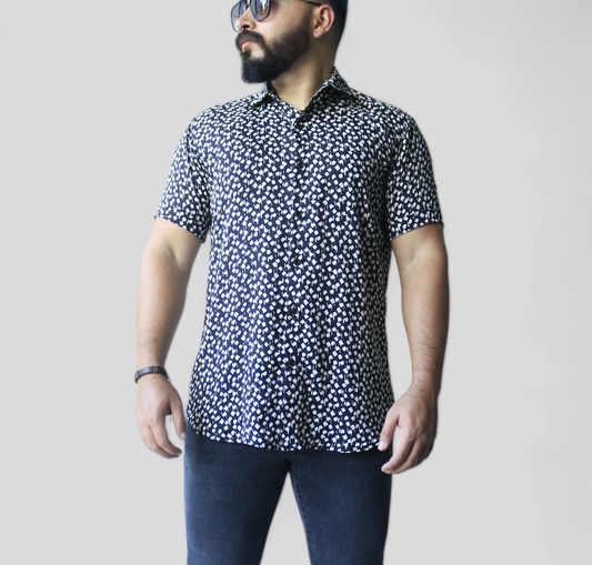 Camisa Manga Corta White Dots